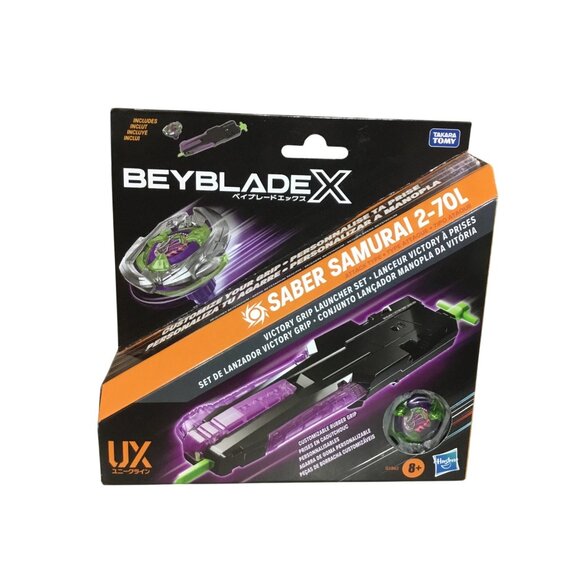 Beyblade X Saber Samurai 2-70L Victory Grip & Launcher Set - Picture 1 of 3